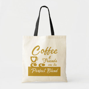 Best friend coffee lover gold tote bag