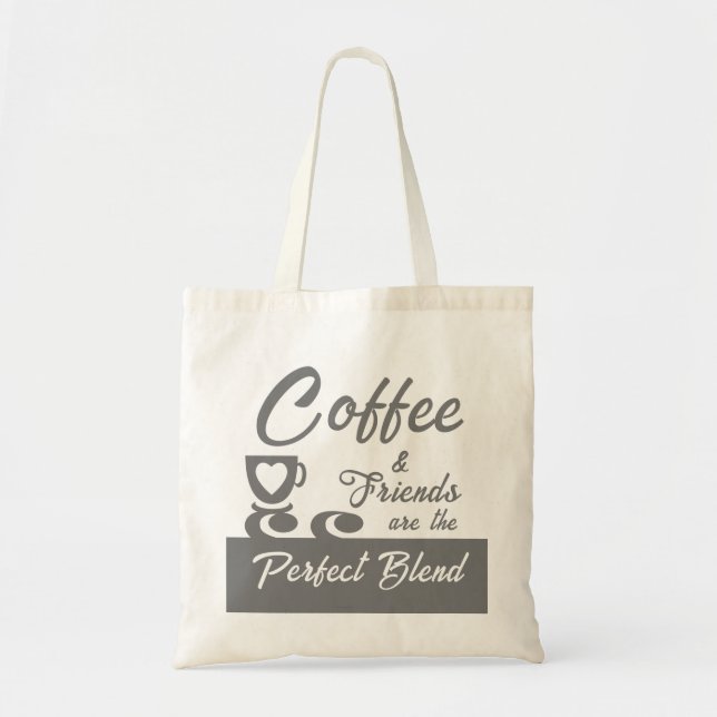 Best friend coffee lover grey tote bag (Front)