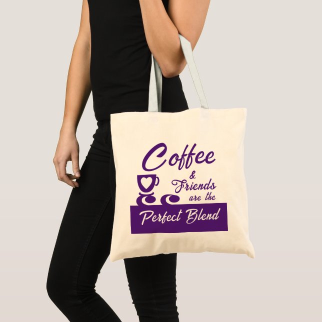 Best friend coffee lover purple tote bag (Front (Product))