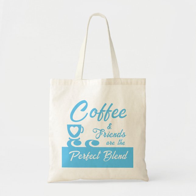 Best friend coffee lover sky blue tote bag (Front)