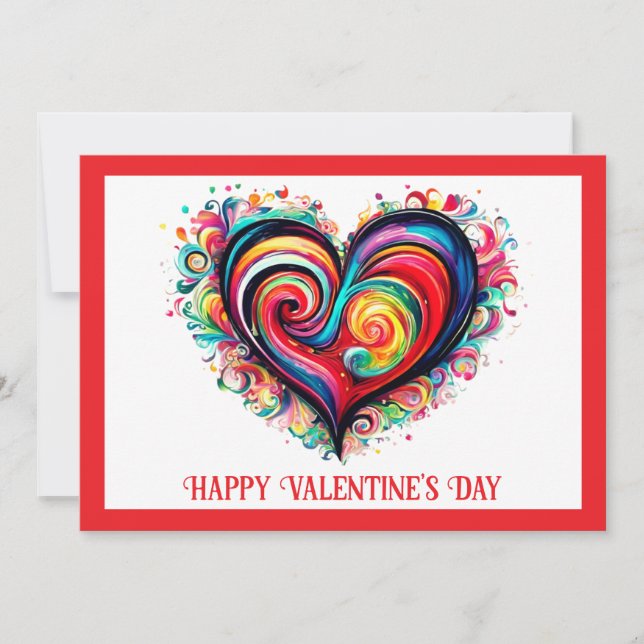 Best Friend Colourful Heart Valentine's Day Card (Front)