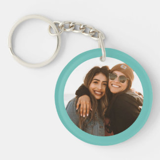 Best Friend Custom Photo Create your own blue Key Ring