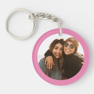 Best Friend Custom Photo Create your own Pink Key Ring