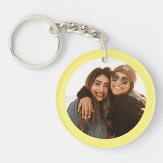 Best Friend Custom Photo Create your own yellow Key Ring