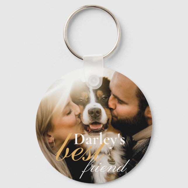 Best Friend Cute Photo Family Modern Key Ring (Front)