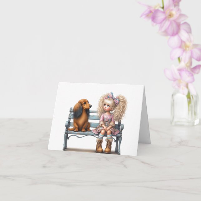 Best Friend Dachshund Card (Orchid)