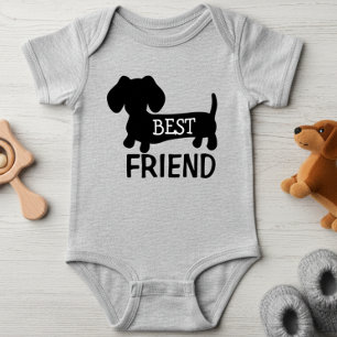 Best Friend Dachshund One Piece Baby Outfit Unisex Baby Bodysuit