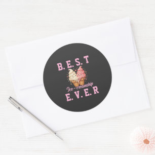 Best Friend Day Shirt: Cute Ice Cream Bestie  Classic Round Sticker