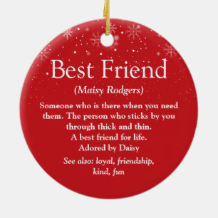 Best Friend Definition Christmas Photo Ceramic Tree Decoration