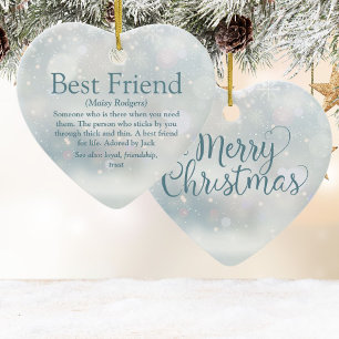 Best Friend Definition Merry Christmas Ceramic Tree Decoration