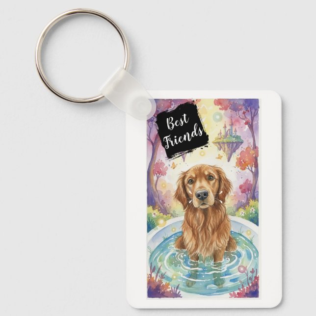 Best Friend Dog Keychains Golden Retriever (Front)