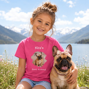 Best Friend Dog Photo Pink Girl T-Shirt