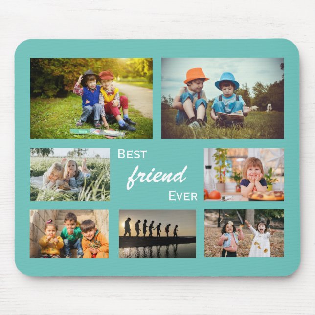 Best Friend Ever 7 Square Photo Collage Mouse Pad (Front)