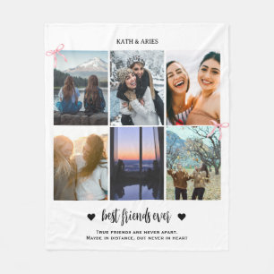 Best Friend Ever BFF Photo Collage Quote Fleece Blanket