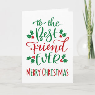 Best Friend Ever Merry Christmas Typography Card