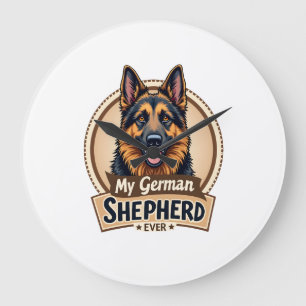 Best Friend Ever My German Shepherd Vintage Dog Lo Large Clock