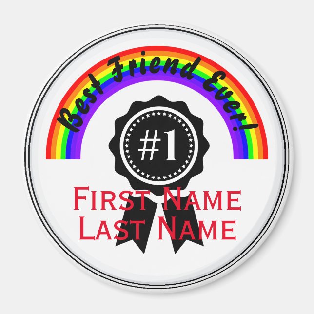 Best Friend Ever Rainbow Magnet  HAMbWG (Front)