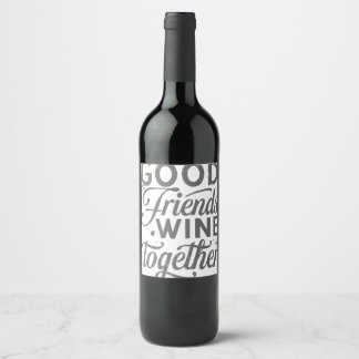 Best Friend Forever Friendship Bestie BFF Squad  C Wine Label