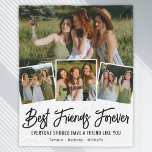 Best Friend Forever Photo Collage Fleece Blanket<br><div class="desc">This modern BFF picture blanket is an absolute must for your best friends! Showcasing a simple white background that can be changed to any colour of your choice, this unique blanket also features four of your most precious photos with your closest friends, the sweet and meaningful friendship saying 'everyone should...</div>