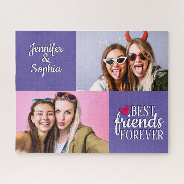 Best Friend forever two pictures template modern Jigsaw Puzzle (Horizontal)