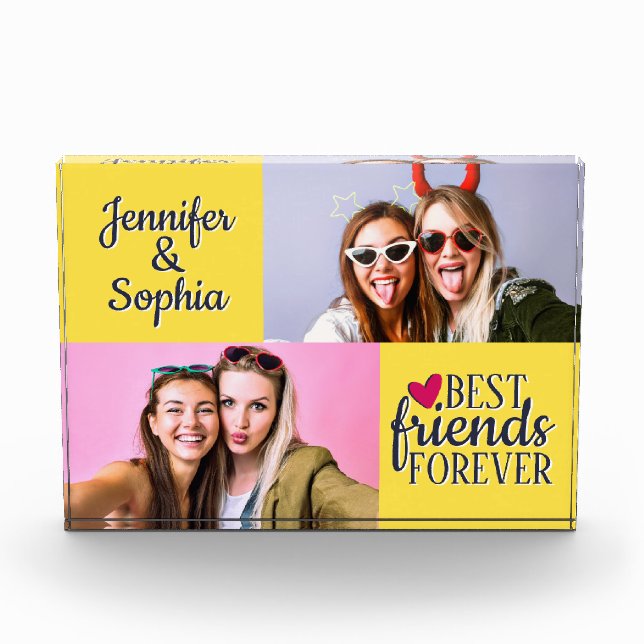 Best Friend forever two pictures template modern Photo Block (Front)