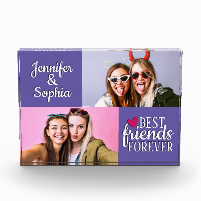 Best Friend forever two pictures template modern Photo Block (Front)