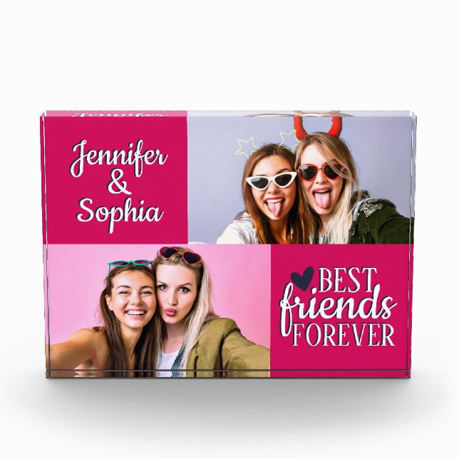Best Friend forever two pictures template modern Photo Block (Front)