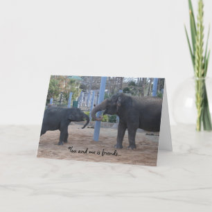 best friend funny birthday card, playing elephants card