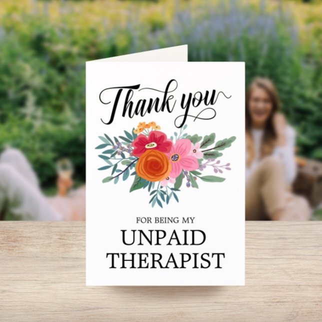 Best Friend Funny Floral Thank You Holiday Card (Creator Uploaded)