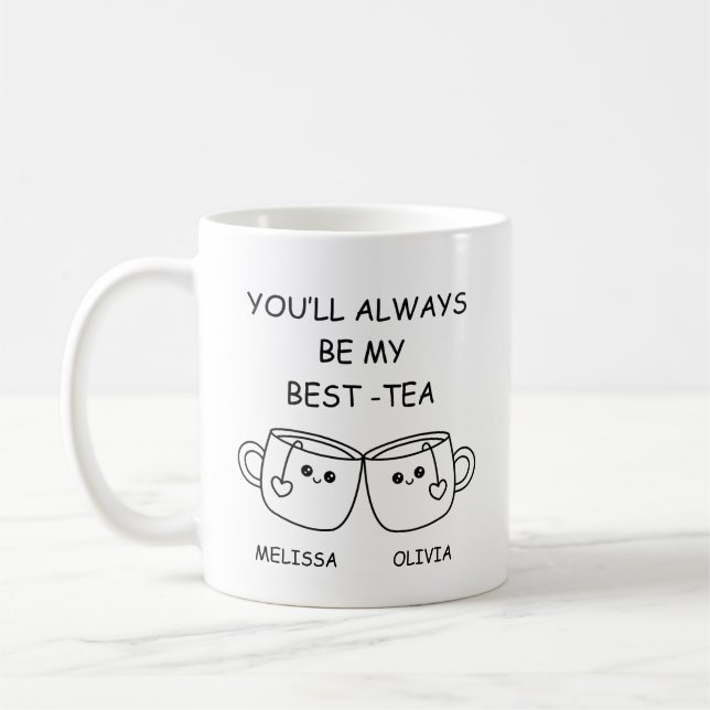 Best Friend funny, Personalised Best Friend Gift Coffee Mug (Left)