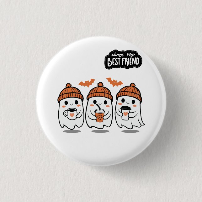 Best Friend Ghosts 3 Cm Round Badge (Front)