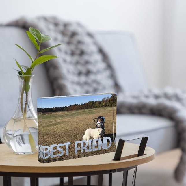 Best friend glitter dog photo block (Add a pretty touch to your home with glitter letters)
