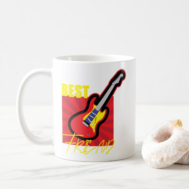 Best Friend Guitar  Coffee Mug (With Donut)