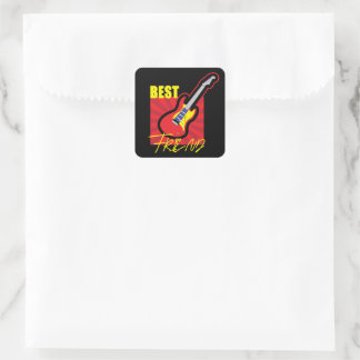 Best Friend Guitar Square Sticker
