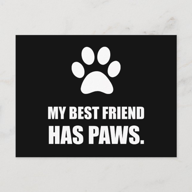 Best Friend Has Paws Pet Fan Postcard (Front)