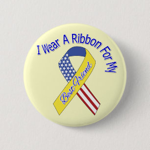 Best Friend - I Wear A Ribbon Military Patriotic 6 Cm Round Badge