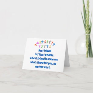 Best Friend Isn't Just A Name - Friendship Quote  Card