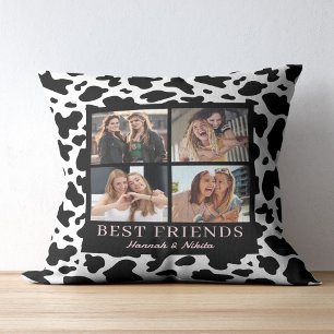 Best Friend Keepsake Photo Collage Animal Print Cushion