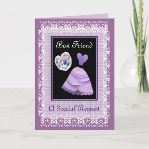 BEST FRIEND Maid of Honour -  PURPLE Gown Invitation