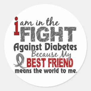 Best Friend Means World To Me Diabetes Classic Round Sticker