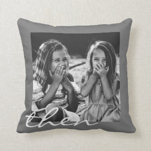 Best Friend Now and Then Photo Gift Cushion