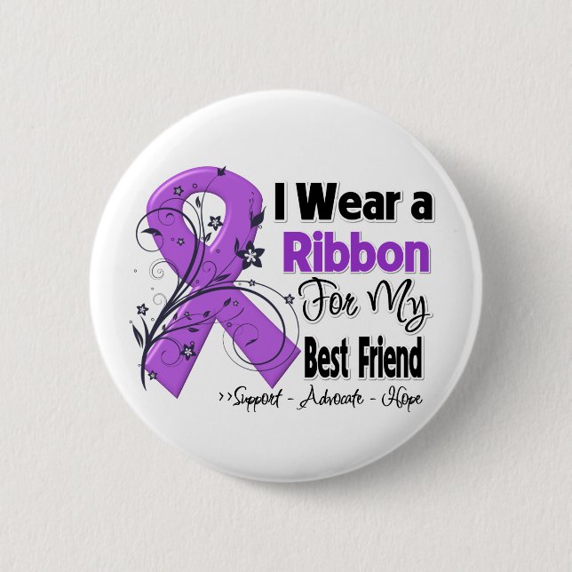 Best Friend - Pancreatic Cancer Ribbon 6 Cm Round Badge (Front)