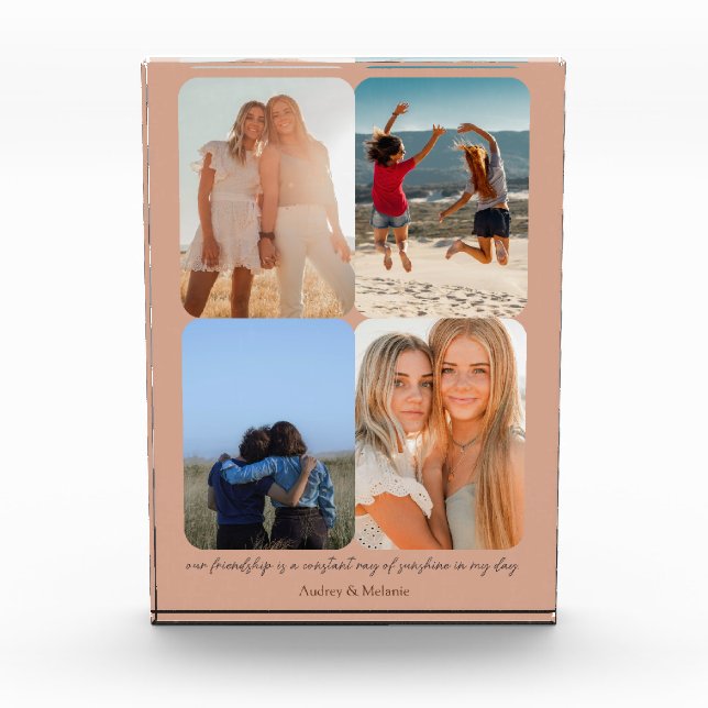 Best Friend Picture Frame, Birthday Gift For Her Photo Block (Front)