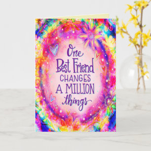 Best Friend Pretty Pink Floral Fun Inspirivity Card