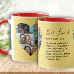 Best Friend Quote Photo Heart Collage Colourful Mu Mug<br><div class="desc">Add your favourite photos to this unique template. It features a heart template on both sides and a 'best friend' definition that you can edit. Also have fun creating your unique colour combinations. Great photo collage gift for that special friend in your life.</div>