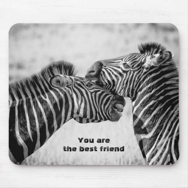 Best friend quote with Zebras Mouse Pad (Front)