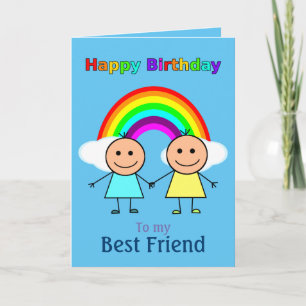 Best Friend Rainbow Personalised Birthday Card