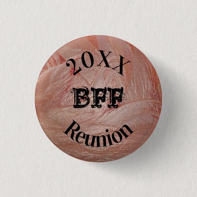 Best Friend Reunion Girly Pastel Pink Girl Event 3 Cm Round Badge (Front)