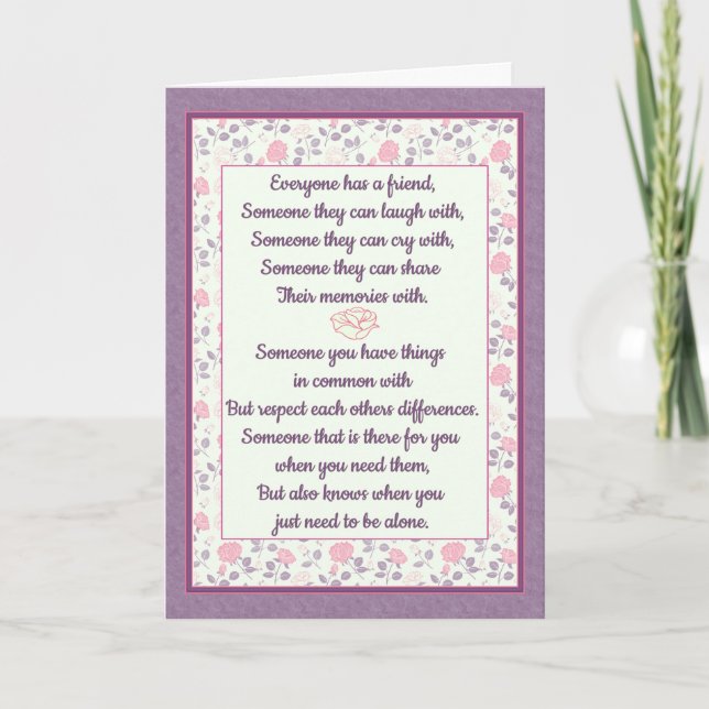 Best Friend Rose Marble Card (Front)