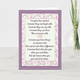 Best Friend Rose Marble Card